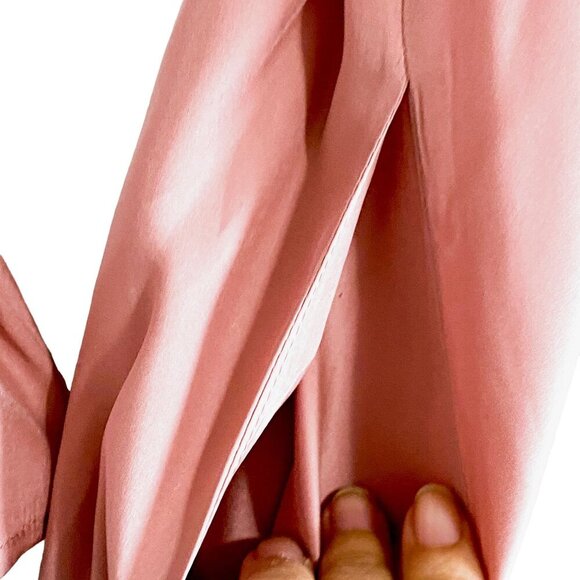 ASOS silk satin cold shoulder midi dress in rose pink, Size 0 - Picture 8 of 12